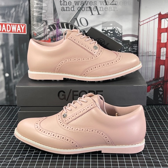 G/FORE G4 Womens 8.5 Brogue Gallivanter Golf Shoes Blush Pink Longwing NEW - Picture 7 of 13